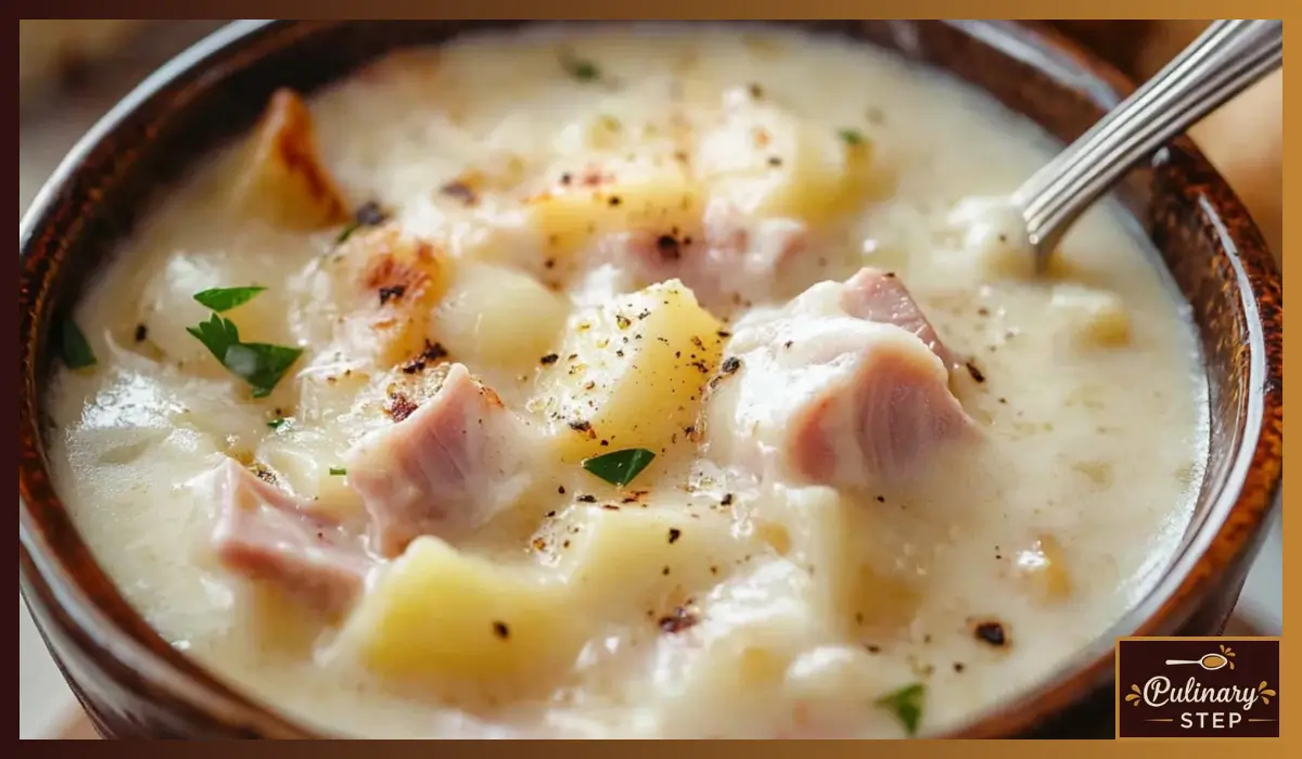 Creamy ham and potato soup